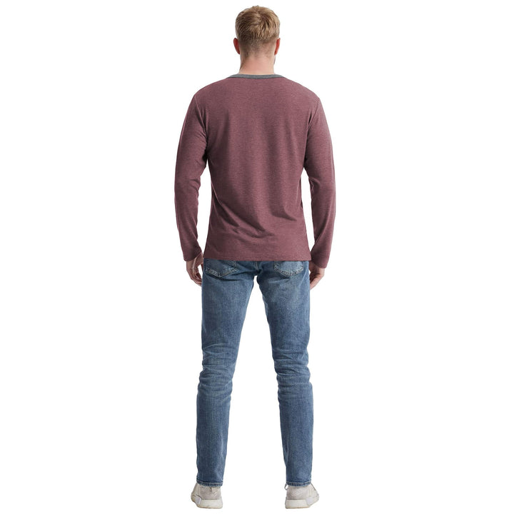 IGEEKWELL Men's Summer Long Sleeve Button Placket Leisure Casual Stand-Up Collar Henley Shirt-CUMLS01003 SWISSWELL