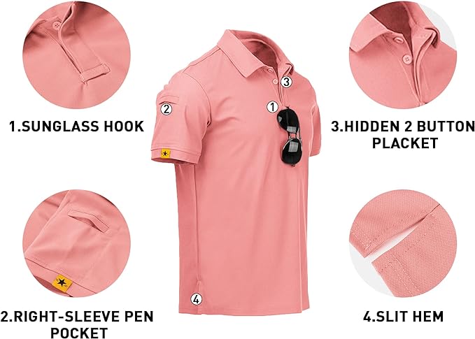 IGEEKWELL Mens Polo Shirts Short Sleeve Golf Collared Shirt Tennis T-Shirt -AUMPO00001 SWISSWELL